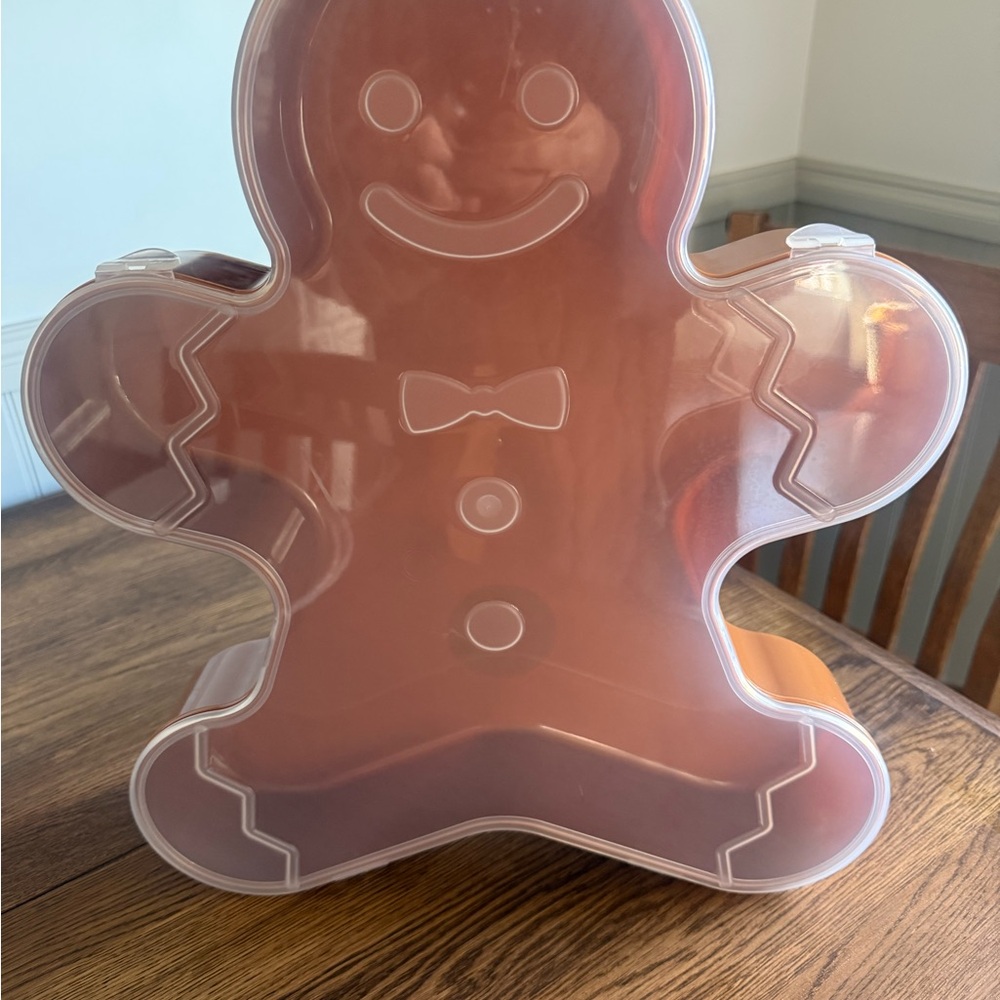 Large Gingerbread Man Shaped Container. Food not included.